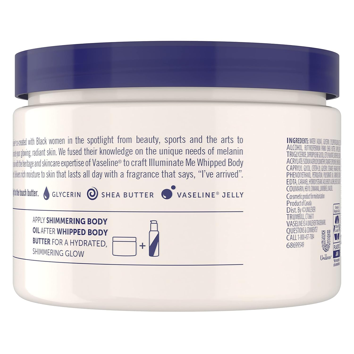 Closeup of whipped texture from Vaseline Illuminate Me body butter