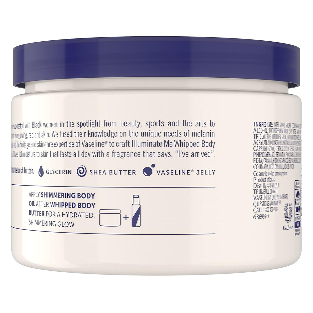 Closeup of whipped texture from Vaseline Illuminate Me body butter