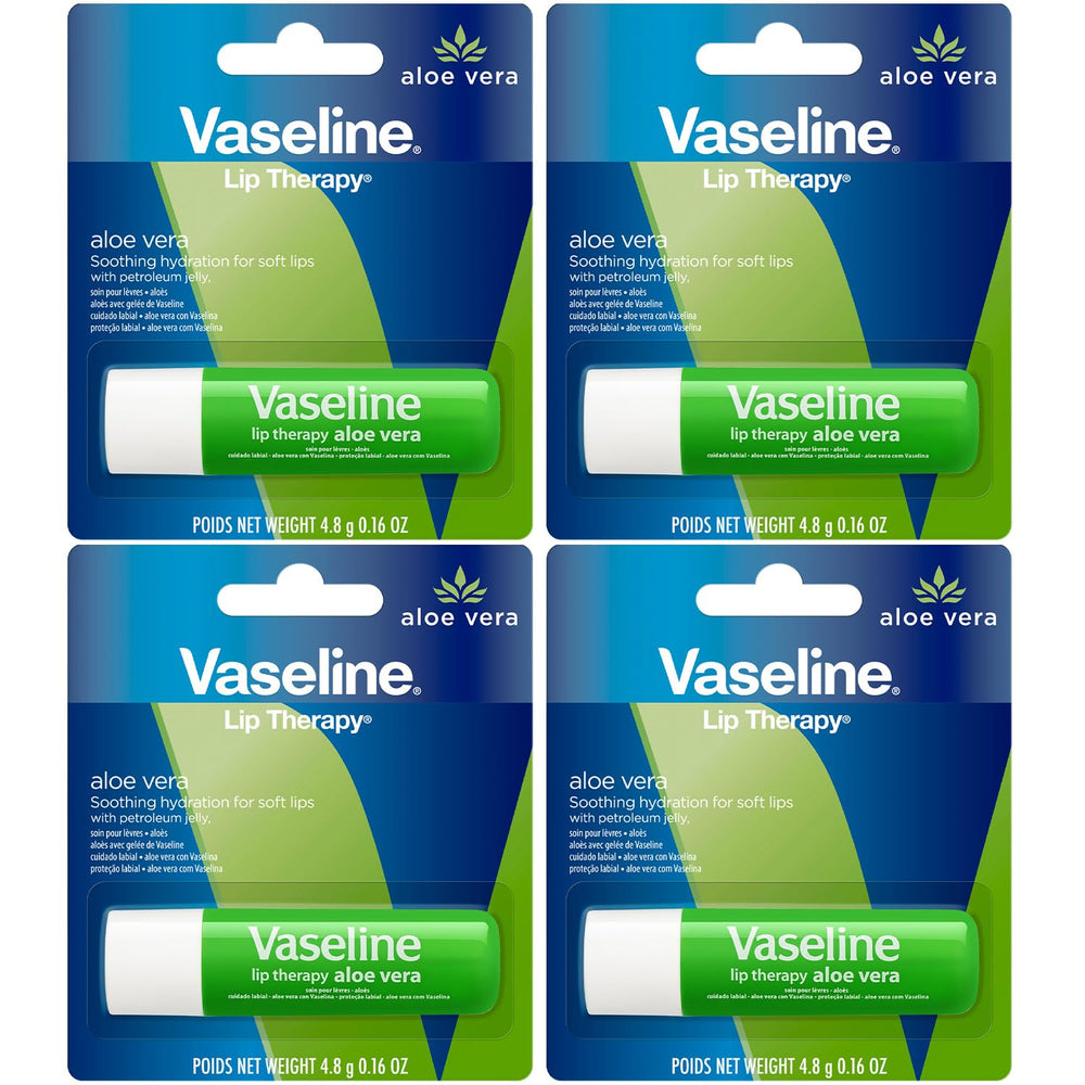 Vaseline Lip Therapy Aloe Fresh front view compact balm for quick hydration