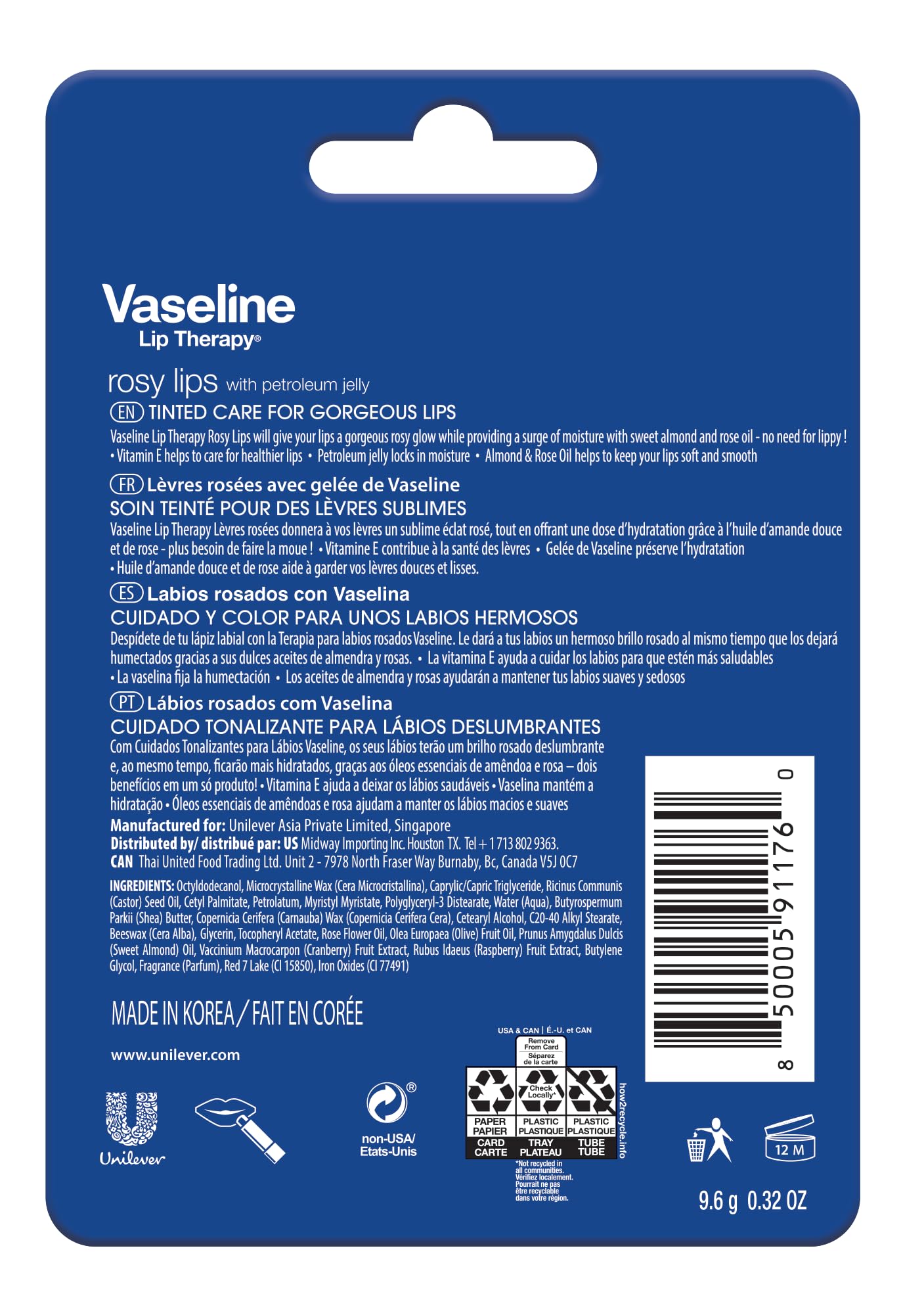 Vaseline Lip Therapy Aloe Vera stick offers a refreshing non-greasy feel