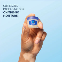 Vaseline Lip Therapy Original Mini lips with natural glossy shine.