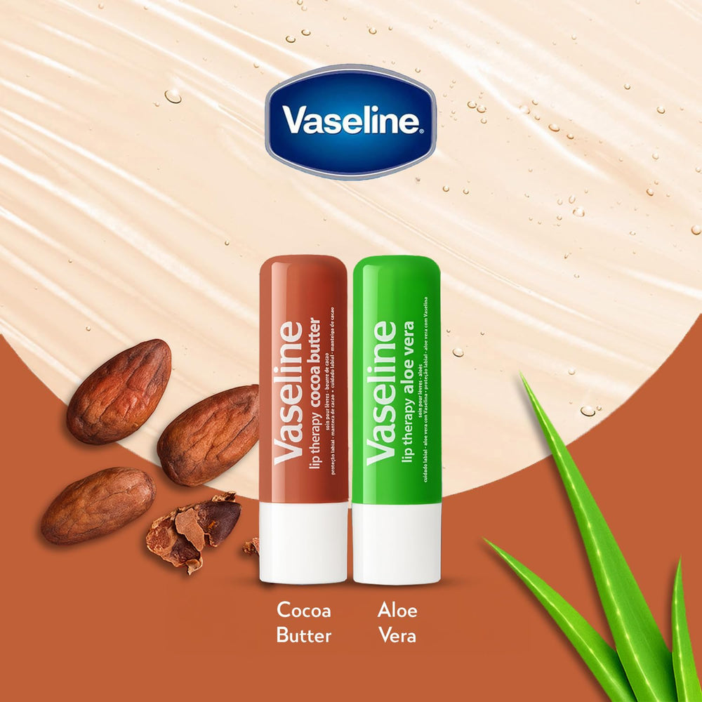 Vaseline Lip Therapy pack close-up, travel-friendly and convenient