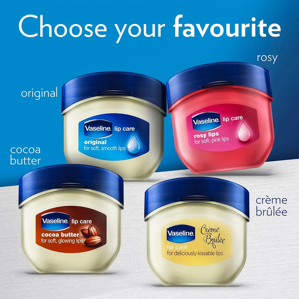 Vaseline Lip Therapy Rosy Lips balm on nightstand