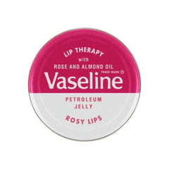 Vaseline Lip Therapy Rosy Lips Tin close-up, natural glossy tint