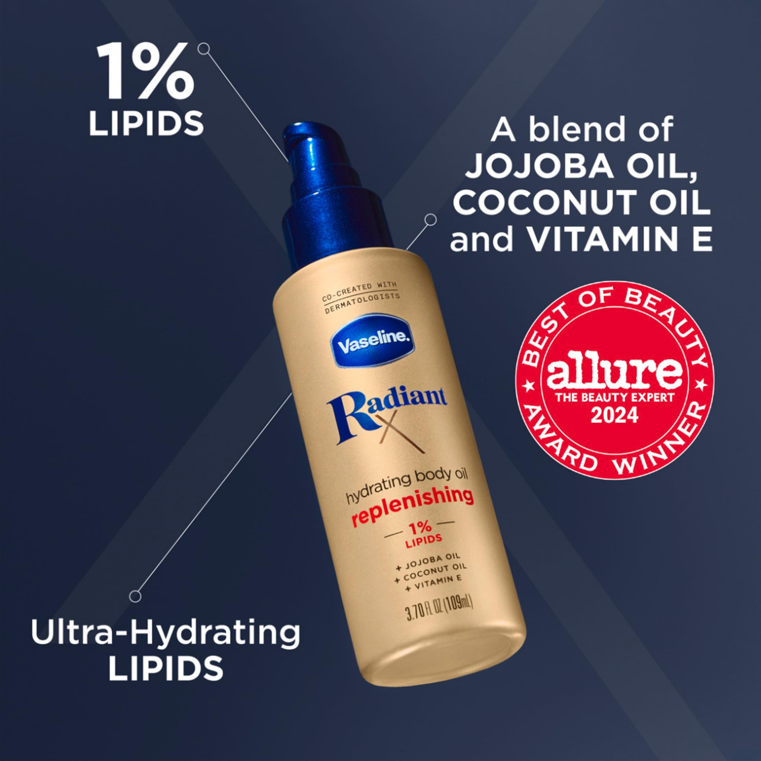 Vaseline Radiant X glow appears on skin after massage.