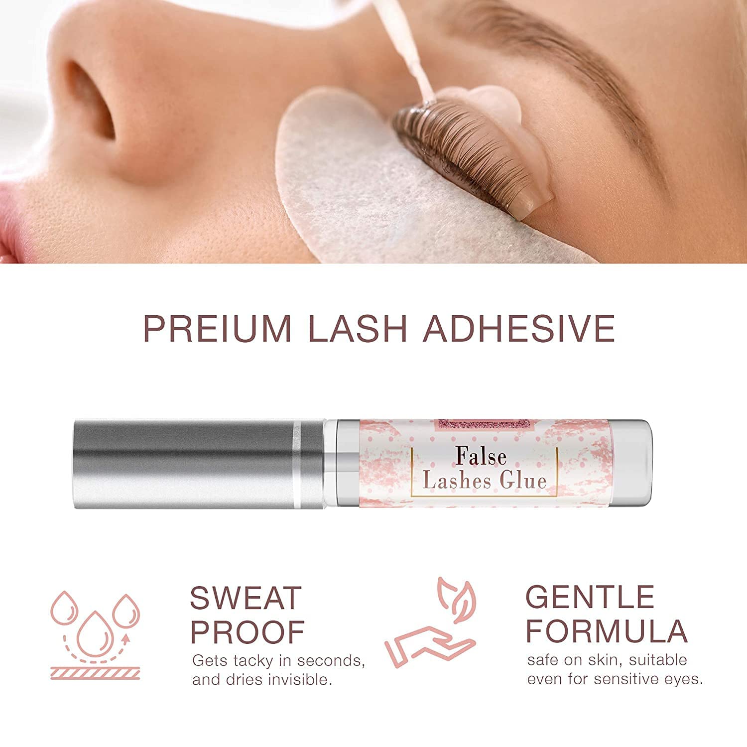 VASSOUL perm solution bottle on lashes for lift.