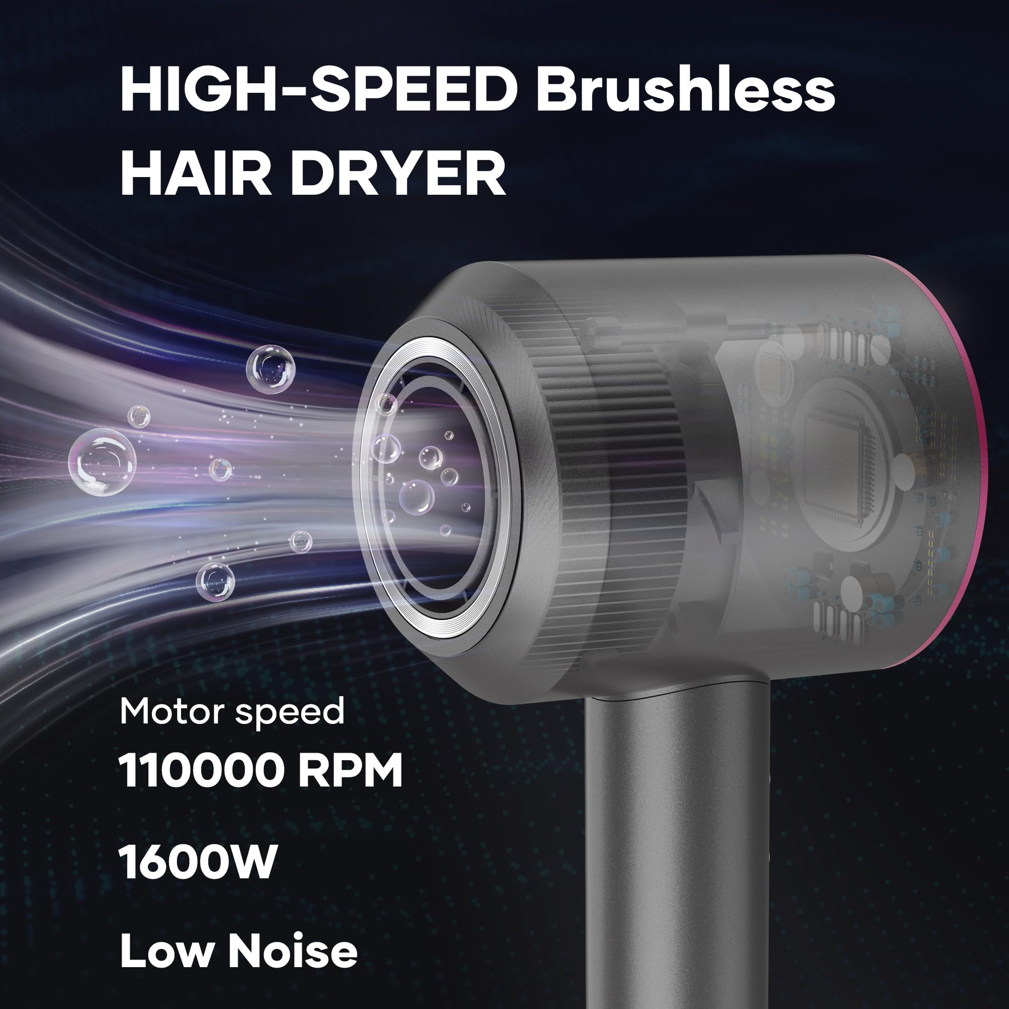 VASULER negative ionic technology in action reducing static for smoother hair