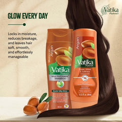 Vatika Naturals Argan Conditioner bottle pour detangles and shine