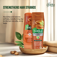 Vatika Naturals Argan Shampoo after-wash shine reveals silky results