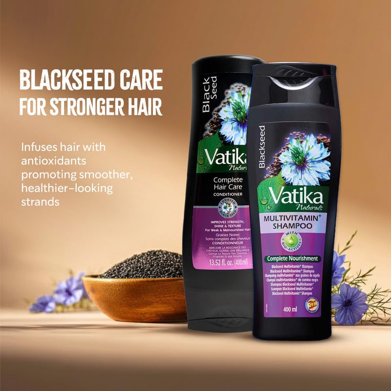 Vatika Naturals Blackseed Conditioner pour locking in moisture for smooth hair