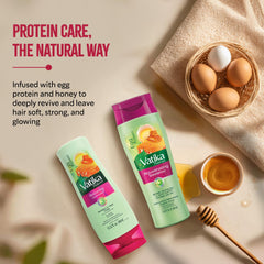 Vatika Naturals Egg Protein Shampoo on shelf highlighting natural care