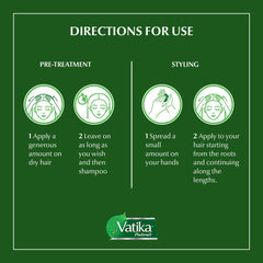 Vatika Naturals hair cream on damp hair delivers gloss and manageability