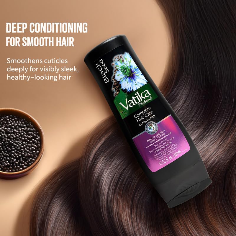 Vatika Naturals hair swatch on dry strand demonstrating frizz control