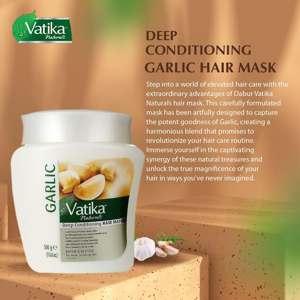 Vatika Naturals hot oil hair mask 500ml jar – generous jar emphasizes long-lasting use.
