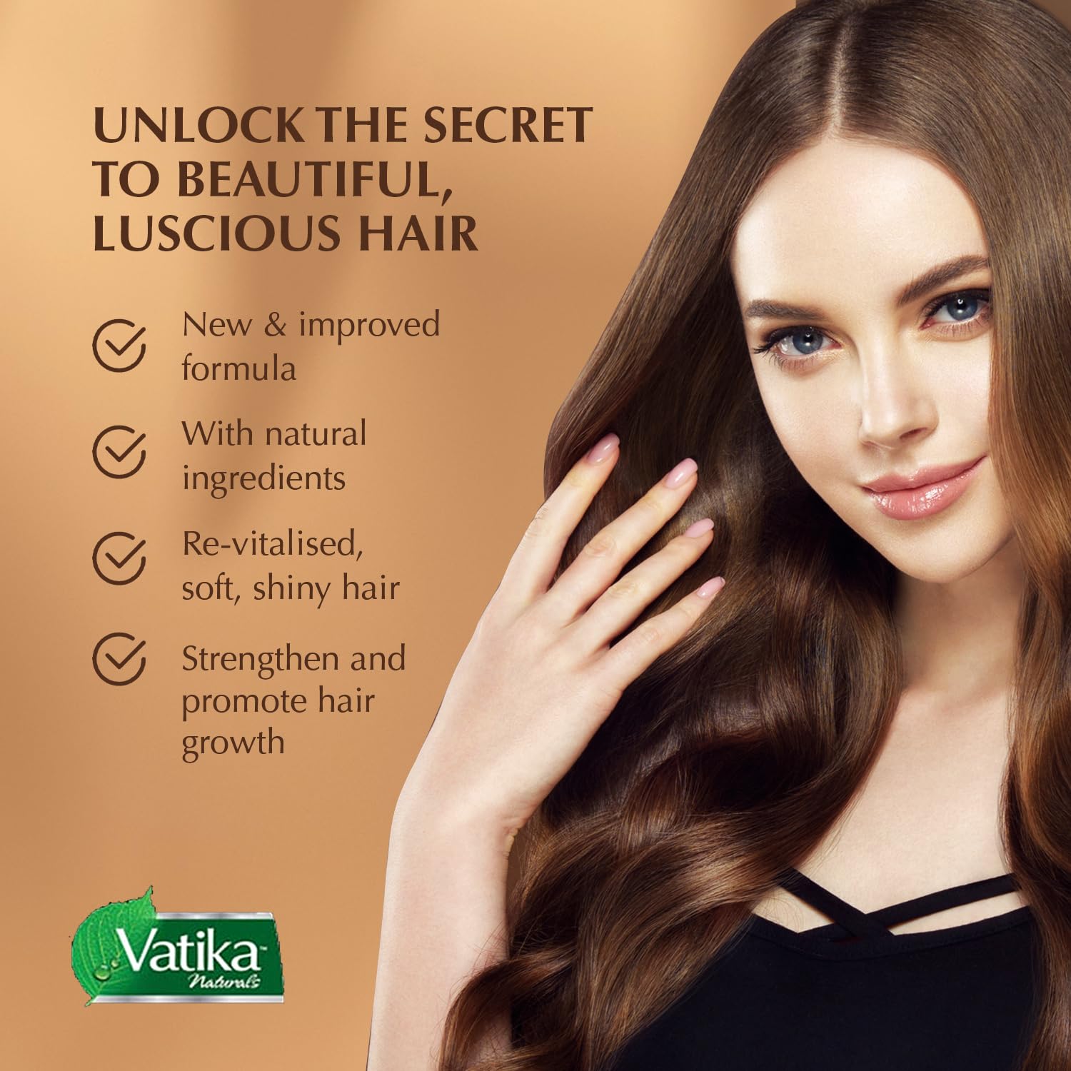 Vatika Naturals Hot Oil Hair Mask application on damp hair to detangle.