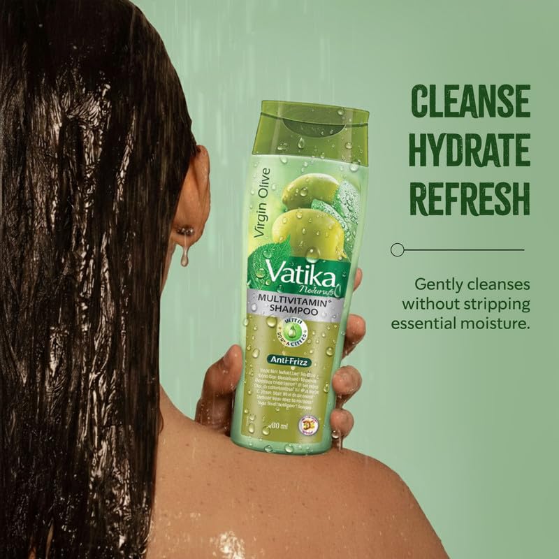 Application of Vatika Naturals Olive Hair Oil on smooth strands