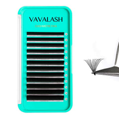 VAVALASH Cashmere Easy Fan Lashes tray closeup showing uniform density for smooth volume fans