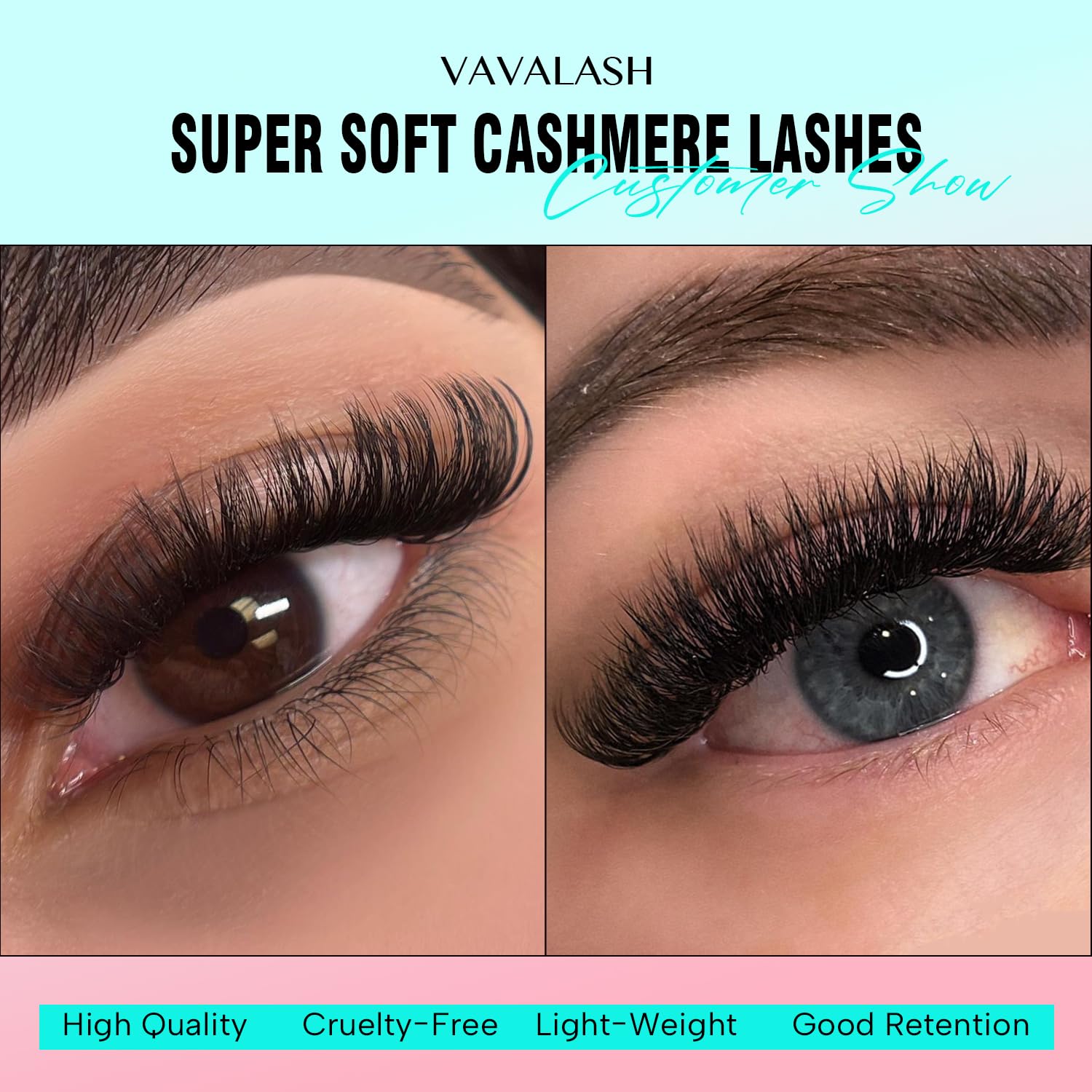 VAVALASH Cashmere lashes tray with 12 rows for professional use
