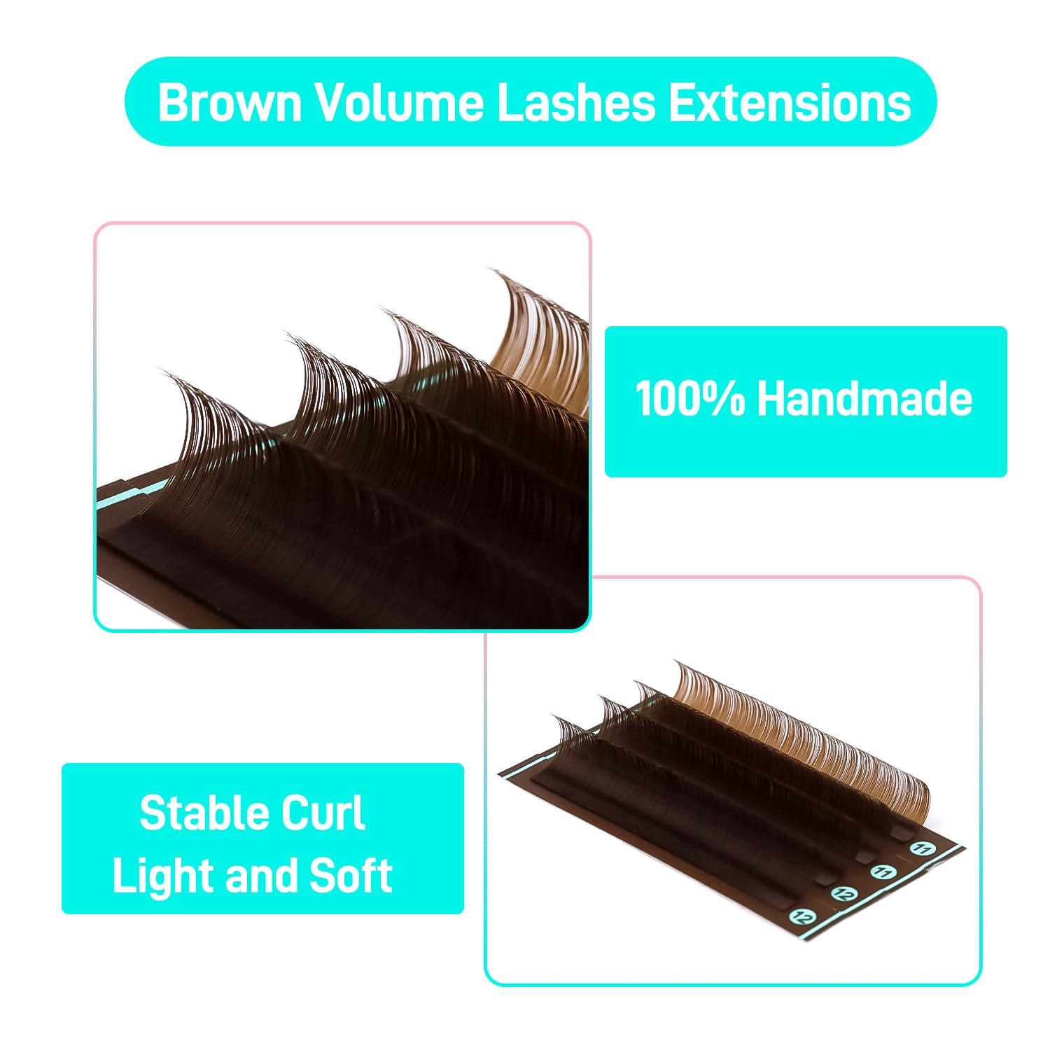 VAVALASH dark brown lash extensions 0.05 with D curl for defined fullness.