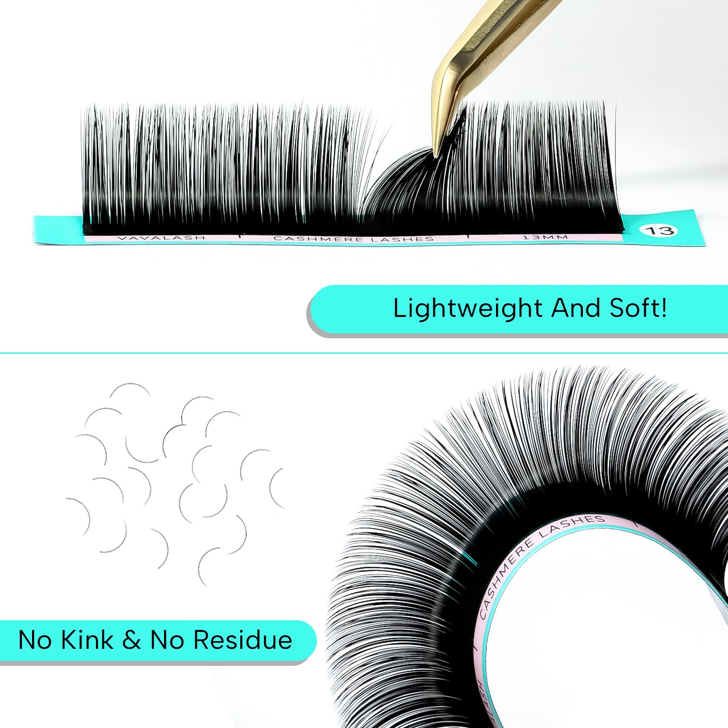 VAVALASH foil-backed lashes release cleanly for quick adjustments.