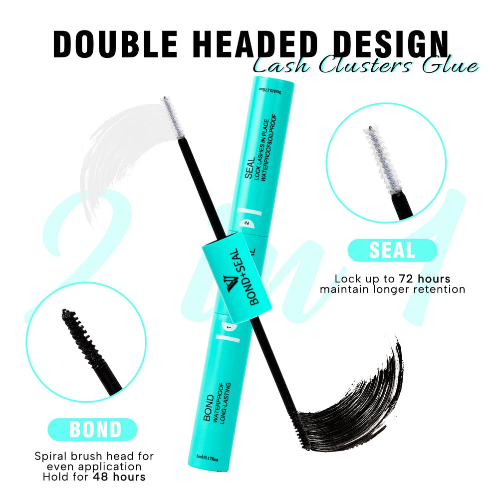 VAVALASH dual-ended brush applies bond and seal evenly for easy lashes