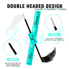 VAVALASH dual-ended brush applies bond and seal evenly for easy lashes