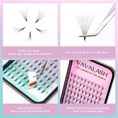 VAVALASH lightweight fans simplify application and speed up volume sets.