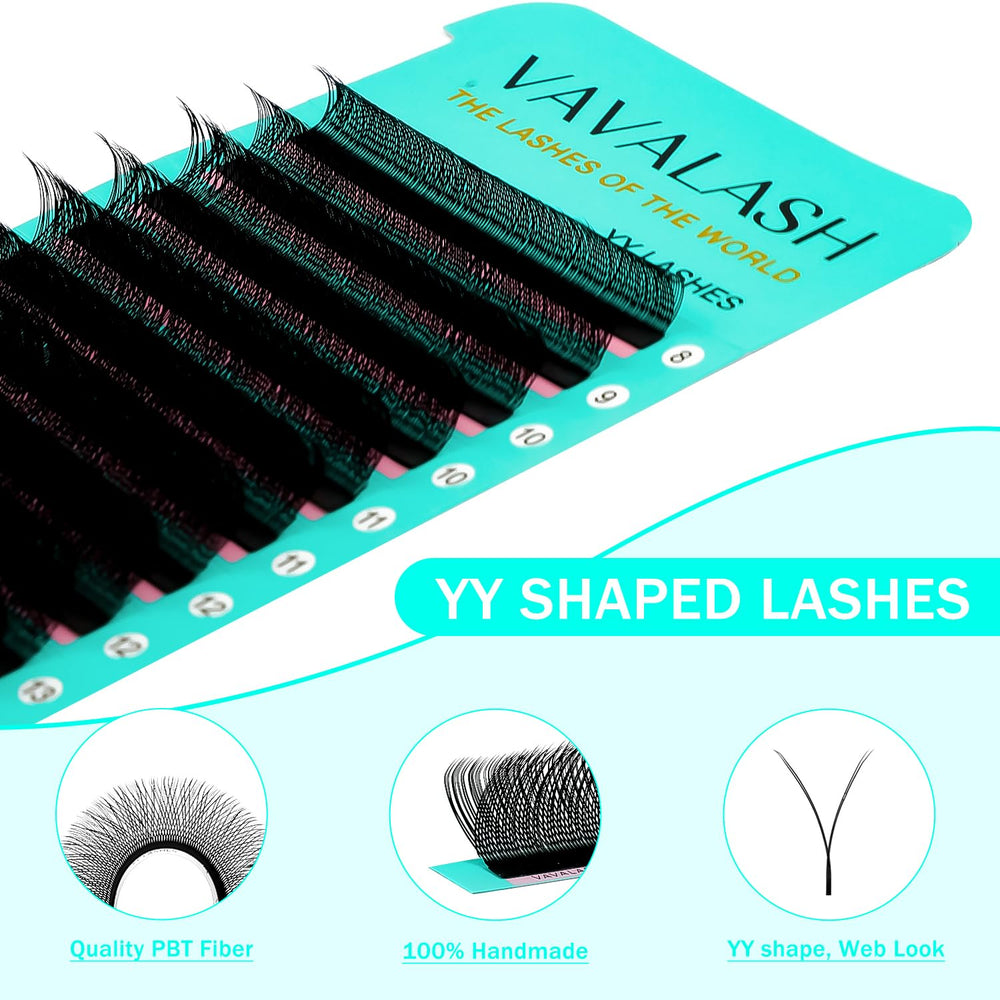 VAVALASH YY premade 2D fans—quick, consistent lash fans during service.