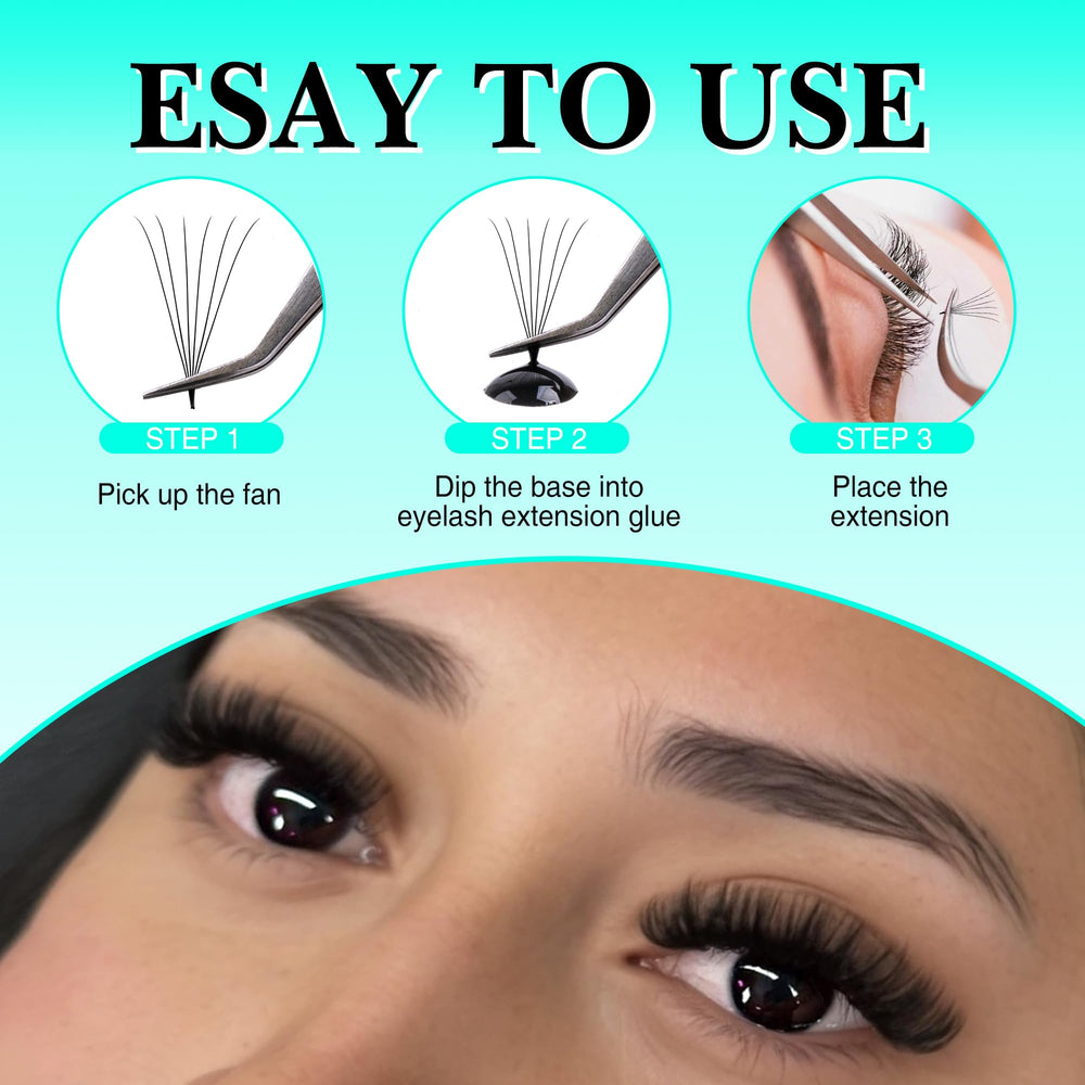 VAVALASH premade fans create a natural look with long-lasting curl.