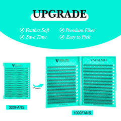 VAVALASH premade fans curved design for comfortable wear and natural blending.
