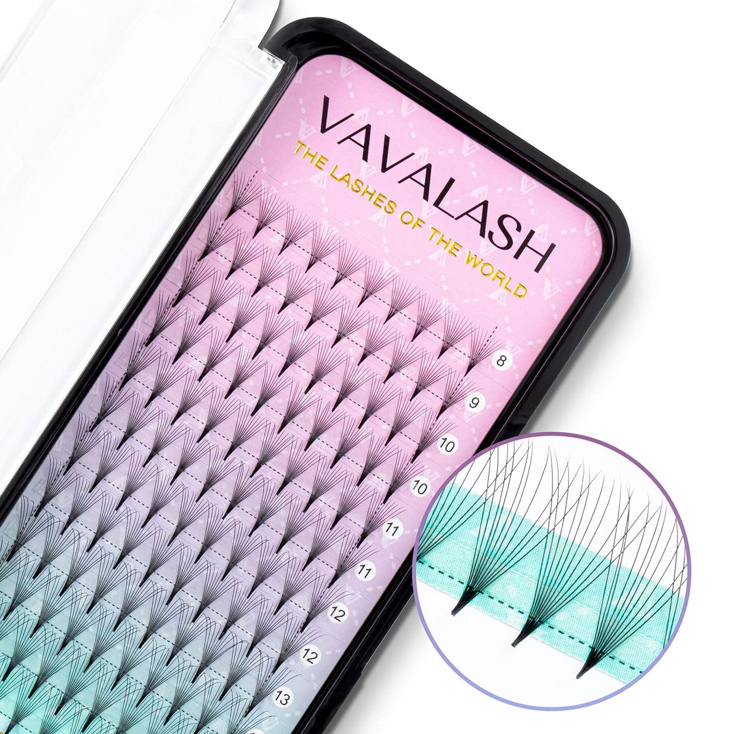 VAVALASH soft PBT silk lashes with matte finish for natural, lightweight sets.