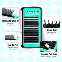 VAVALASH Y lash extensions soft matte black for a natural look.