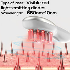 Vavis Lasercomb-001 diode closeup highlights seven safe energy points for consistent treatment.