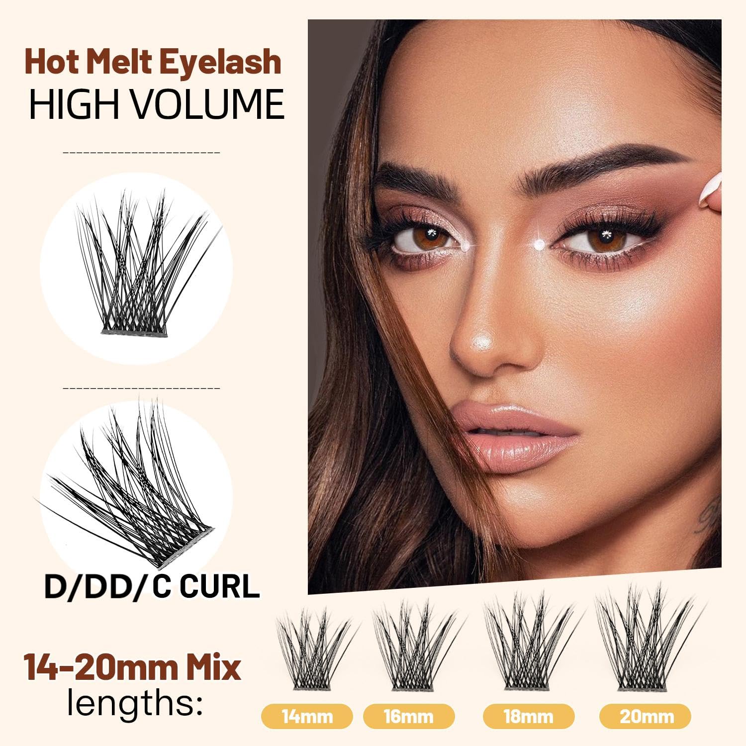 Vayator Lashes mixed kit with D curl 12-14-16-18mm for tapered results