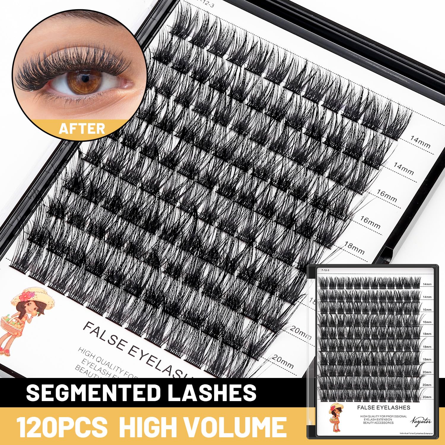 Vayator Lashes single DD curl 8mm for precise lash accents