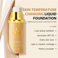 VBEYD foundation swatch blending into skin for natural demi-matte finish.