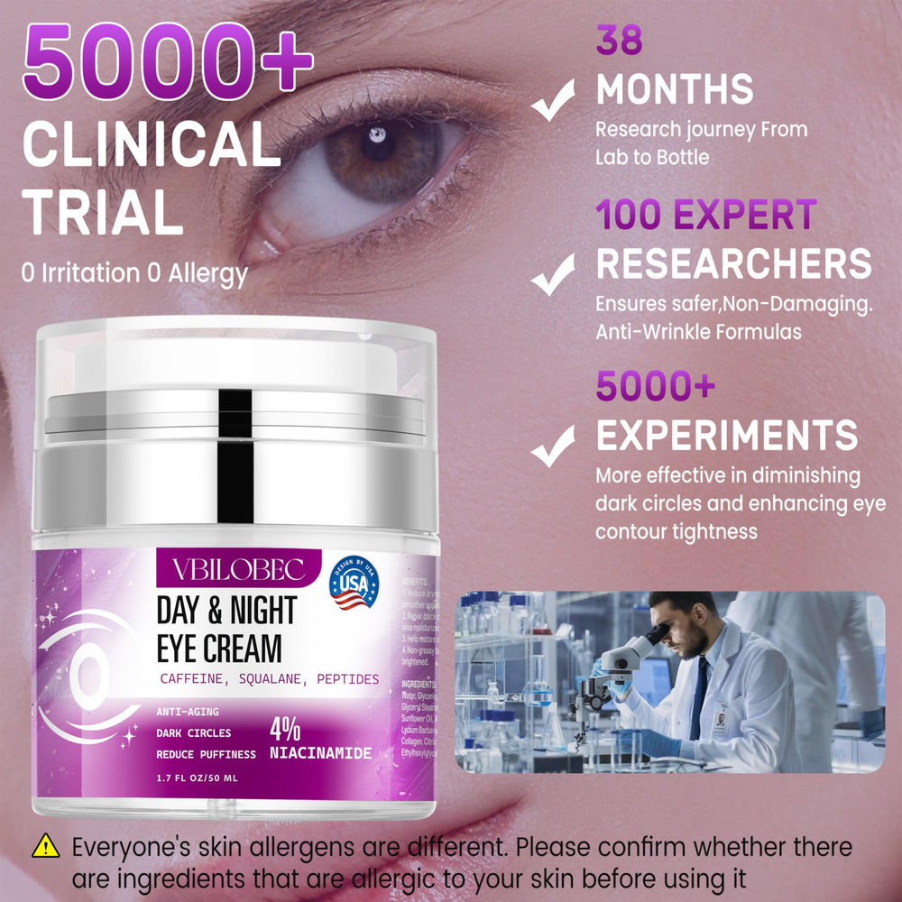 Vibilobec eye cream pump enabling hygienic dosing and easy application