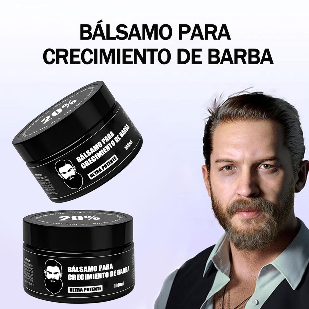 Vbolre balm applied around the beard area with a subtle non-sticky finish