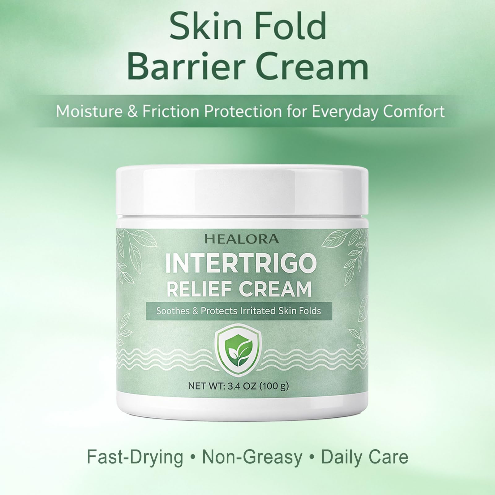 Vbolre Skin Fold Barrier Cream application demonstrates quick-drying, non-greasy formula.