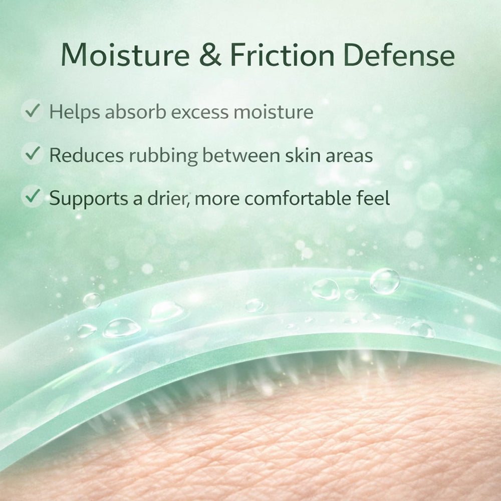 Vbolre Skin Fold Barrier Cream applied to thighs-area for comfort.
