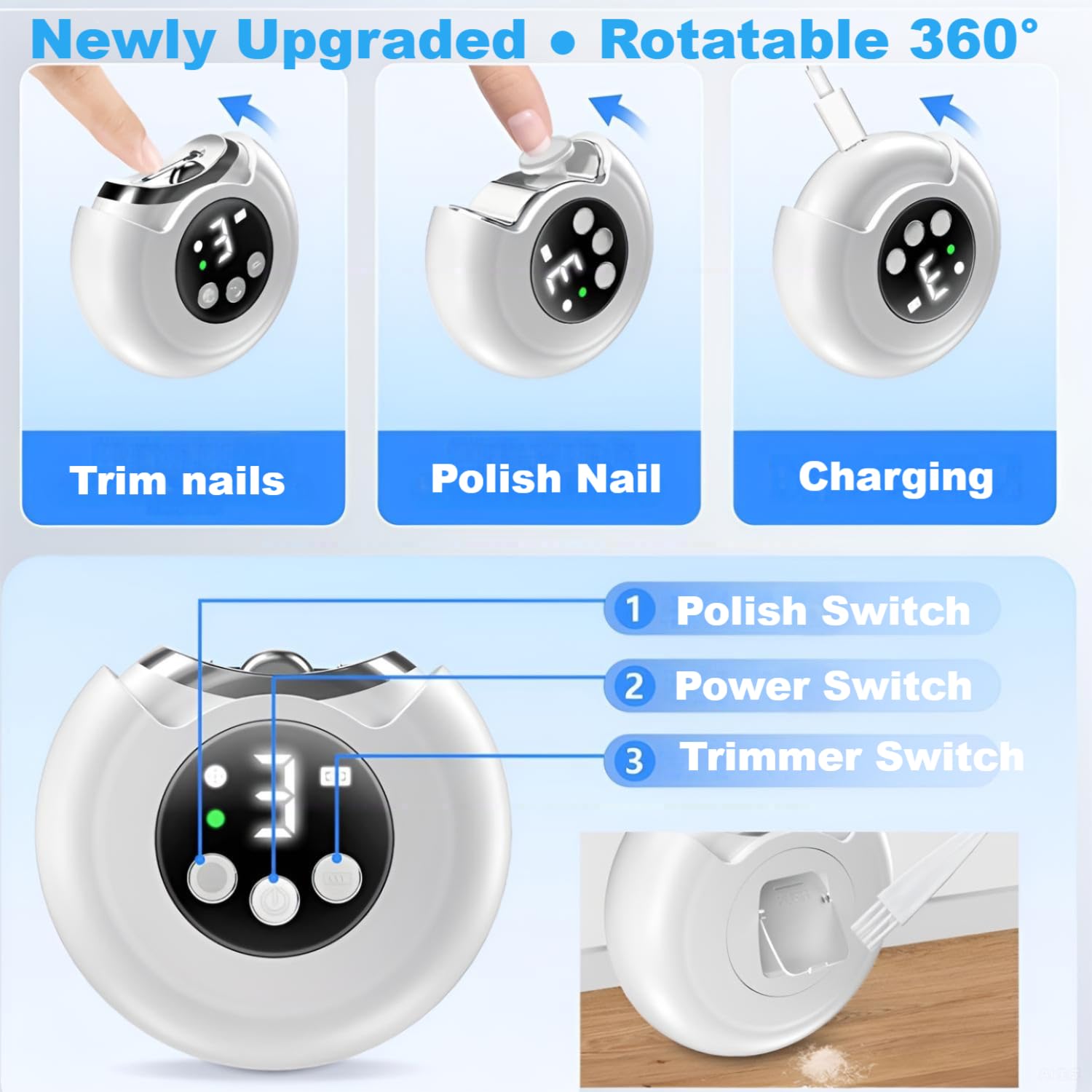 VBXBKC 3-speed nail clipper enables kids, adults, seniors control