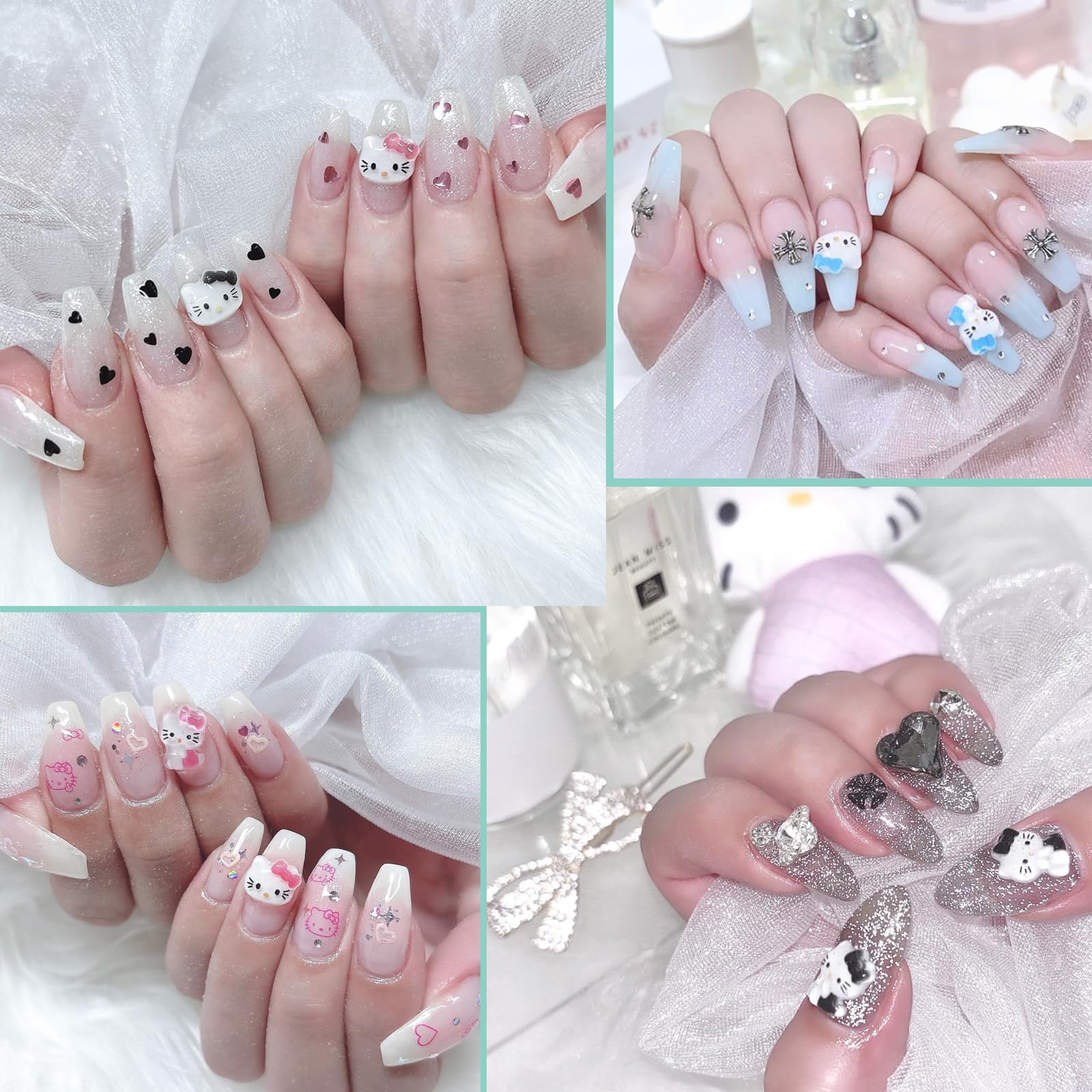 VCEOW compact 0.39 inch charms fit various nail sizes for versatile nail art