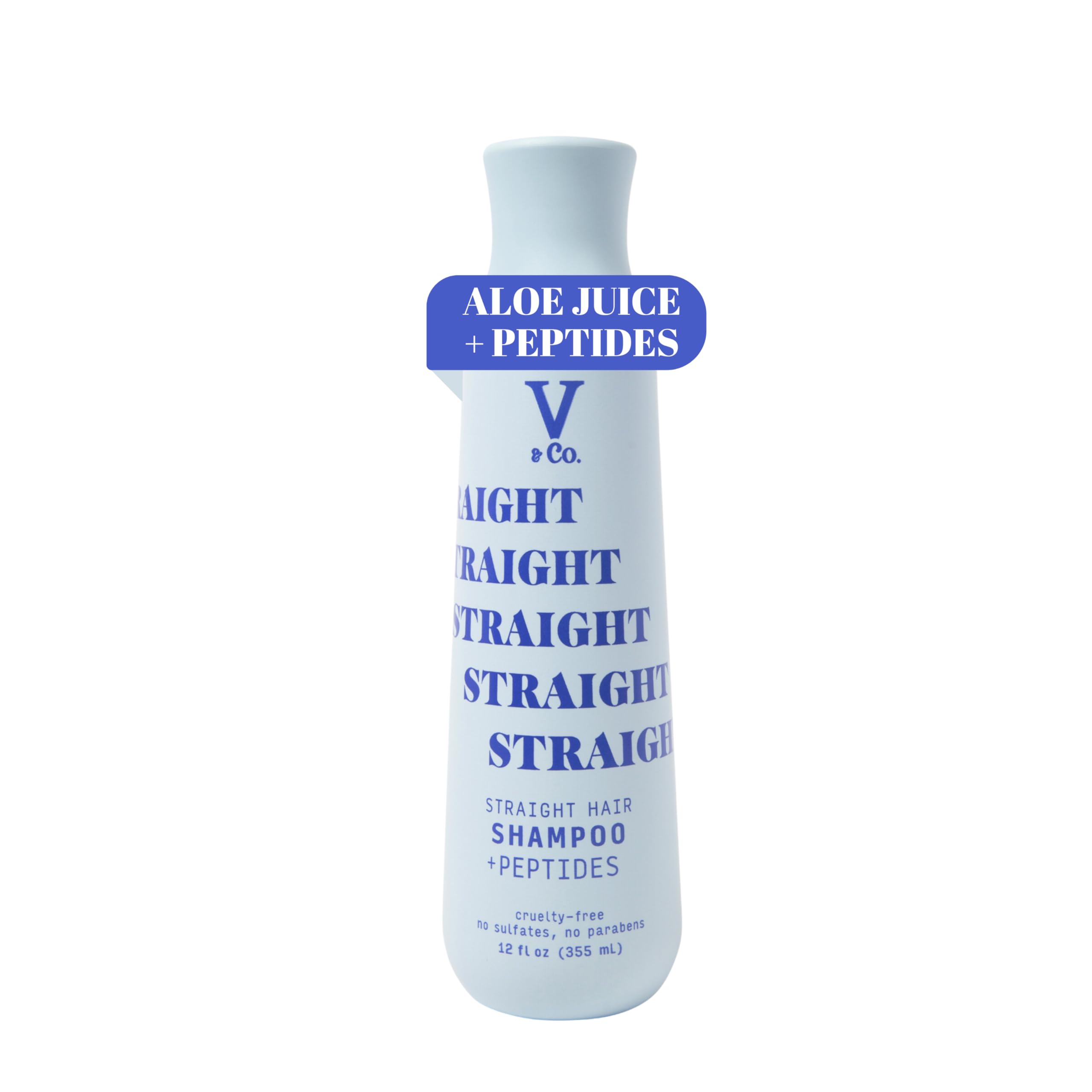 V&Co Straight Hair Shampoo bottle for smooth, hydrated strands