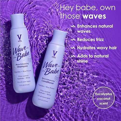 Applying V&amp;Co Wave Babe conditioner to detangle and soften wavy hair.