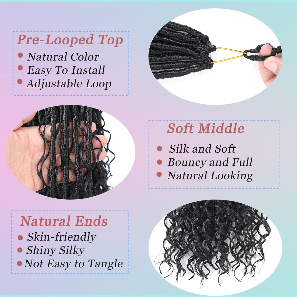 VCRPWLAO curly ends with three curls for a fuller appearance.