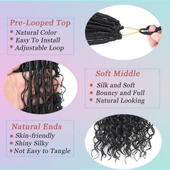 VCRPWLAO curly ends with three curls for a fuller appearance.
