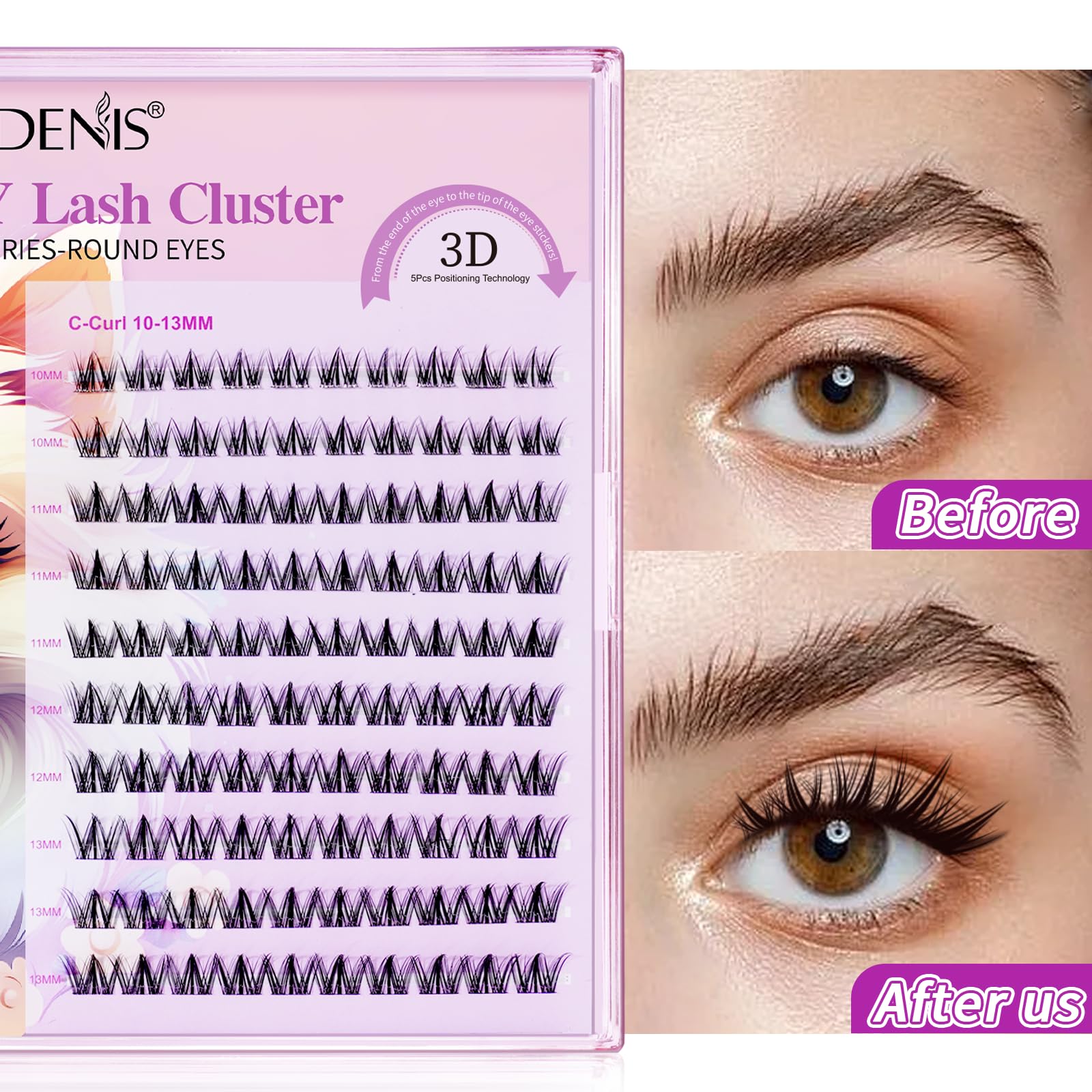 VCTSOF D curl clusters 10-13mm for voluminous natural looks.