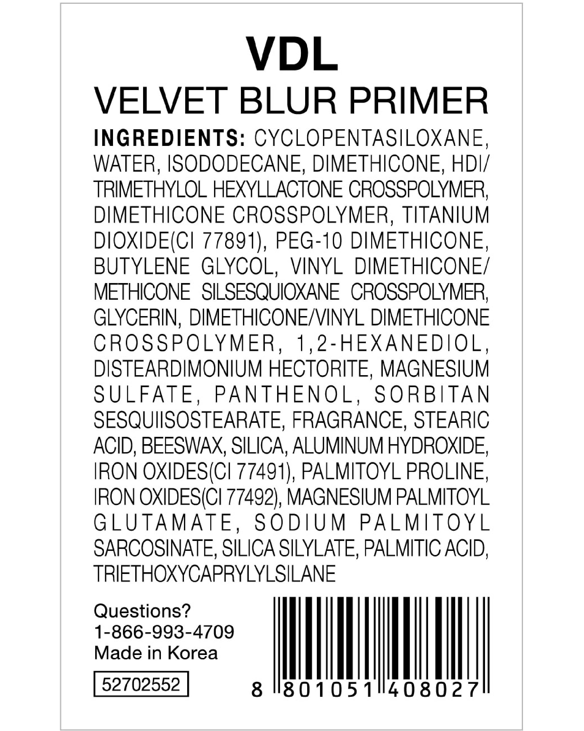 VDL Velvet Blur Primer before and after texture refinement