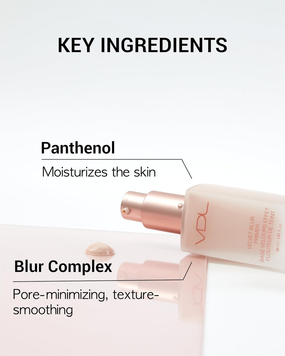 VDL Velvet Blur Primer delivers a matte finish on the skin