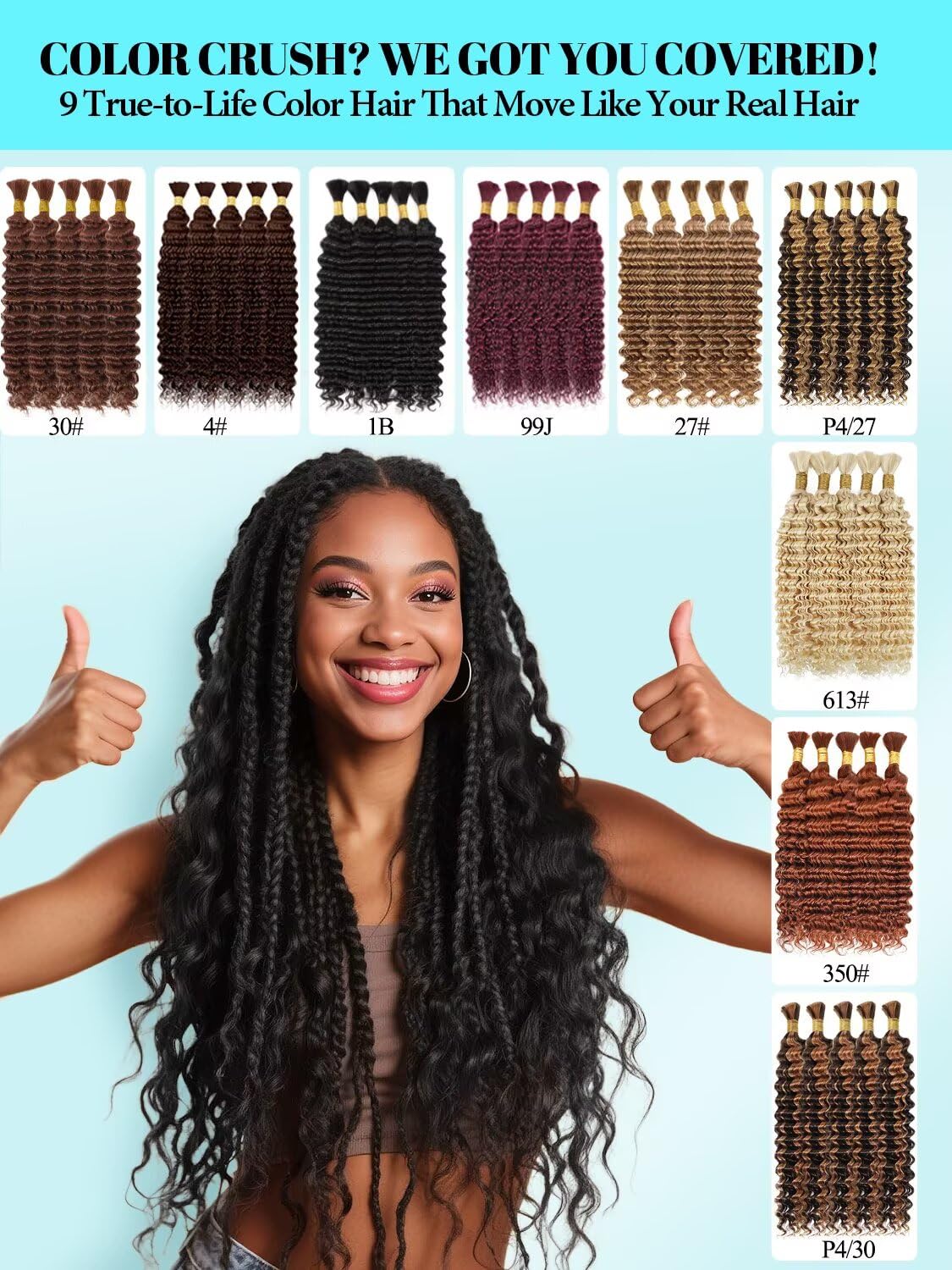 VDZ no-weft bulk hair, ideal for seamless knotless braids